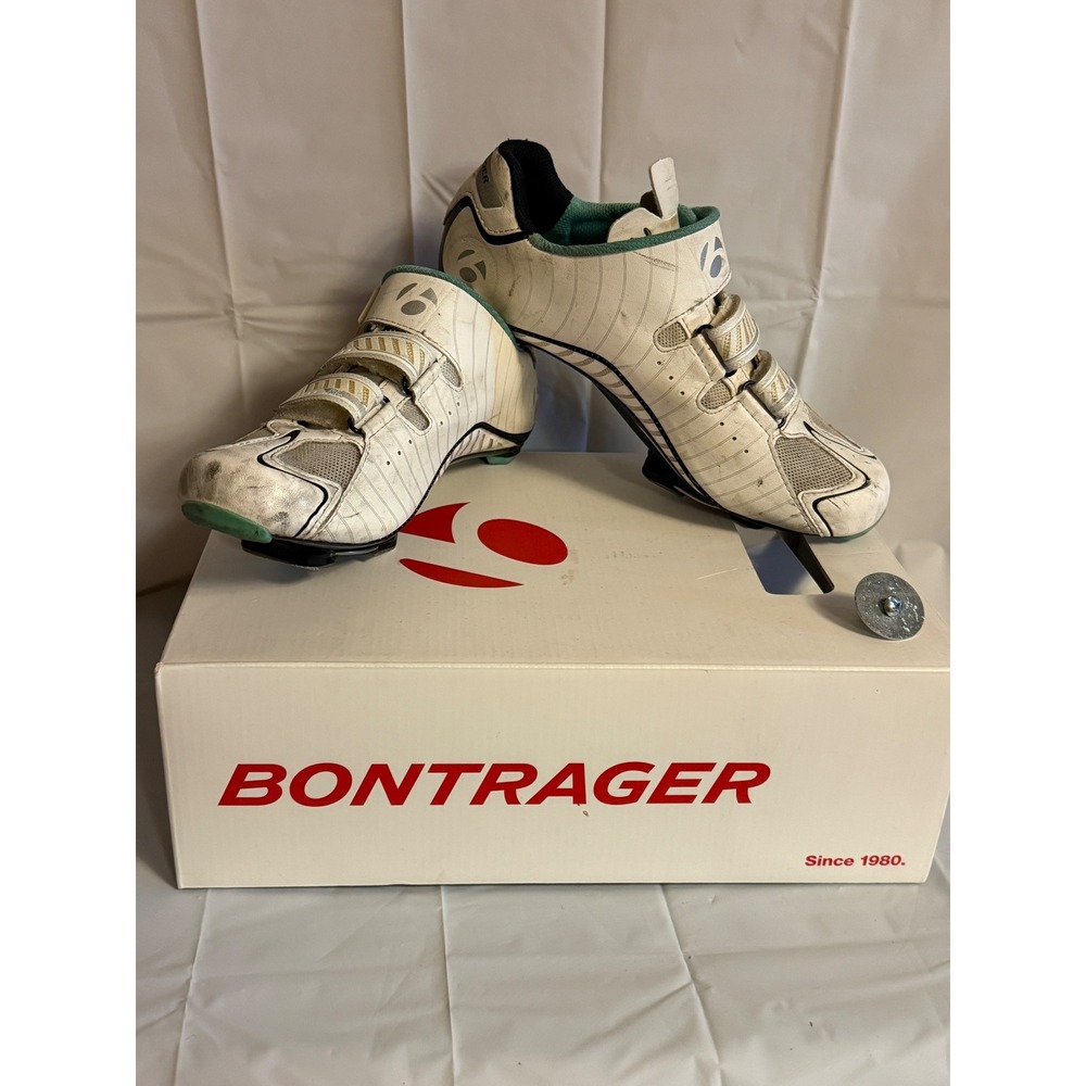 Bontrager Women's Cycling‎ Shoes White Teal Size 8.5 EUR 40 Road WSD